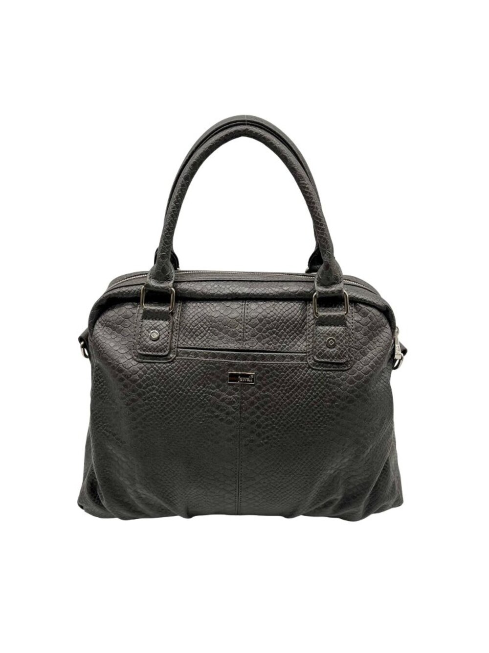 Jewell Grey Faux Snakeskin Shoulder Bag